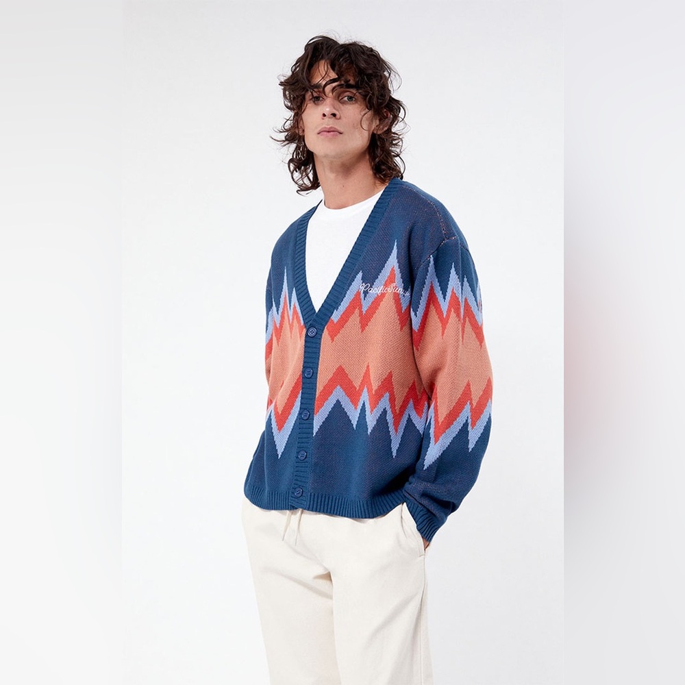 Pacific Sunwear Blue and Orange Cardigan